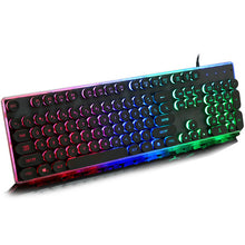 Load image into Gallery viewer, Retro Round Keycap Backlit USB Wired Glowing Metal Panel