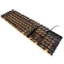 Load image into Gallery viewer, Retro Round Keycap Backlit USB Wired Glowing Metal Panel