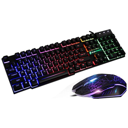 Wired LED Rainbow Backlit Illuminated USB Ergonomic Gaming Keyboard